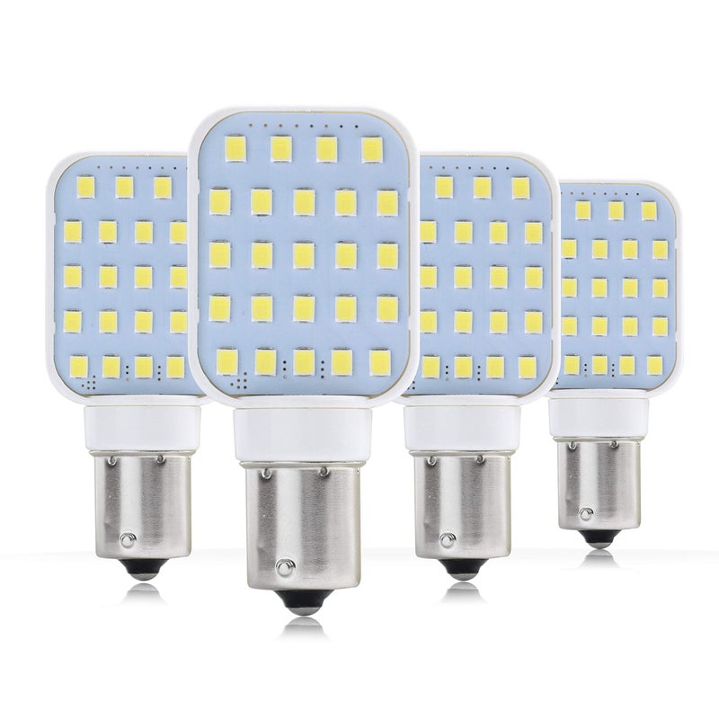 Leisure LED مصباح LED داخلي للسيارات الترفيهية 4 حزمة لمبة دوارة فائقة السطوع 312 لومن 1141 1156 BA15S 24-SMD لمبة مقطورة 10-30 فولت أبيض بارد (4 حزمة) - Image 1